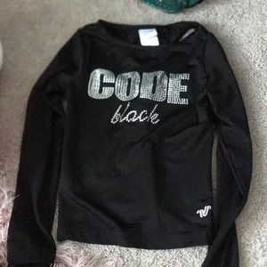 Cheer extreme code black top and shoes